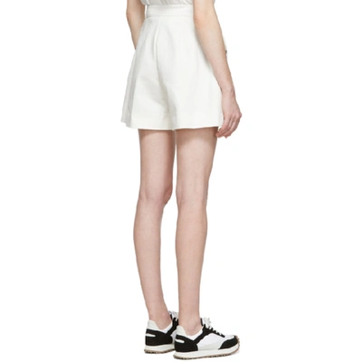 Shop Edit White Twill Full Shorts In 002 White