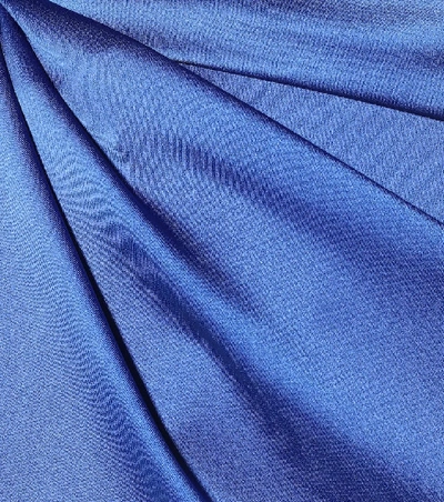 Shop Balenciaga Satin Maxi Skirt In Blue