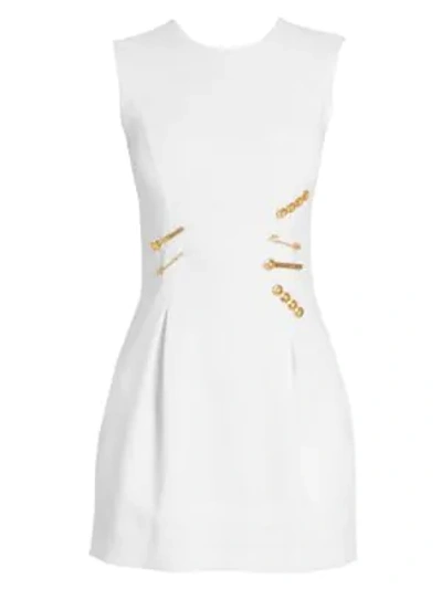 Shop Versace Safety Pin Mini Dress In White