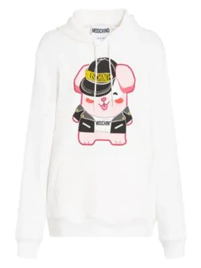 Shop Moschino X Sims Pixel Capsule Lucky Bunny Sweatshirt In White Multi