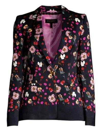 Shop Escada Women's Brikenanton Floral Crepe Blazer Jacket In Fantasy