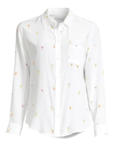Shop Rails Kate Cocktail Silk Blouse In Ivory Cocktail Hour