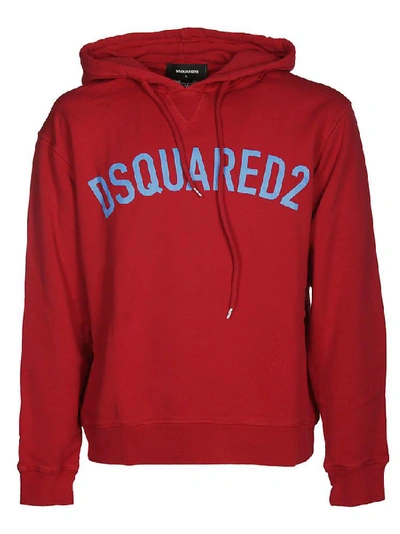 Shop Dsquared2 Logo Print Hoodie In Red