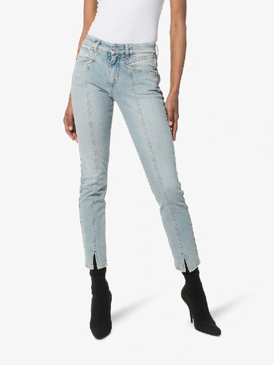 Shop Givenchy Seam Detail Skinny Jeans In 452 Light Blue