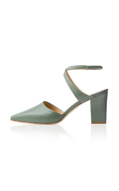 Shop Aeyde Lila Leather Pumps In Green