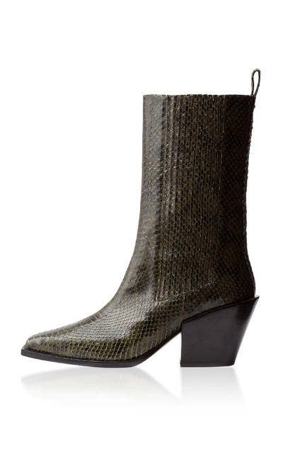 Shop Aeyde Ari Embossed Leather Boots In Multi