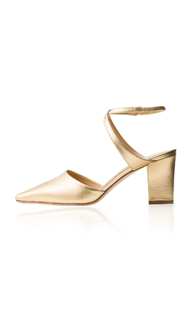 Shop Aeyde Lila Gold Leather Pumps