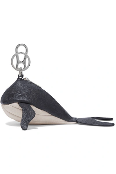 Shop Loewe Paula's Ibiza Whale Textured-leather Bag Charm In Black