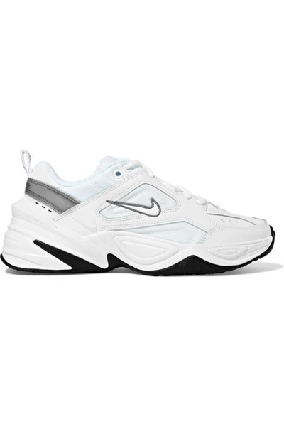 Shop Nike M2k Tekno Leather And Mesh Sneakers In White