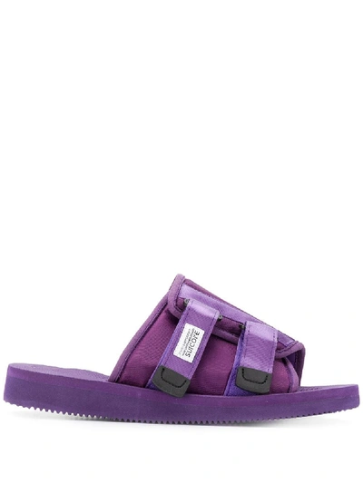 Shop Suicoke Buckle Detail Slides - Purple