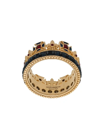 Shop Dolce & Gabbana Crystal Crown Ring - Gold