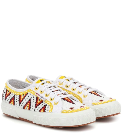 Shop Alanui X Superga® Beaded Sneakers In Multicoloured