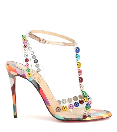 Shop Christian Louboutin Faridaravie 100 Pvc Sandals In Multicoloured