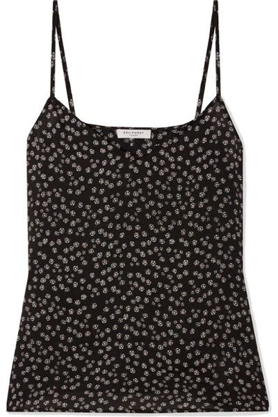 Shop Equipment Layla Floral-print Crepe De Chine Camisole In Black