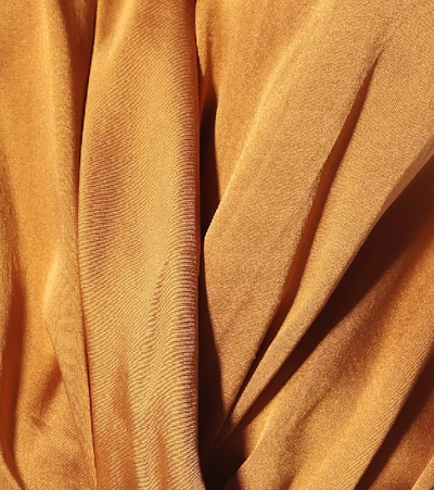 Shop Zimmermann Silk Satin Wrap Playsuit In Gold