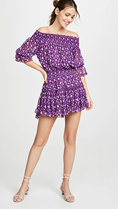 Shop Misa Marisol Dress In Purple/floral