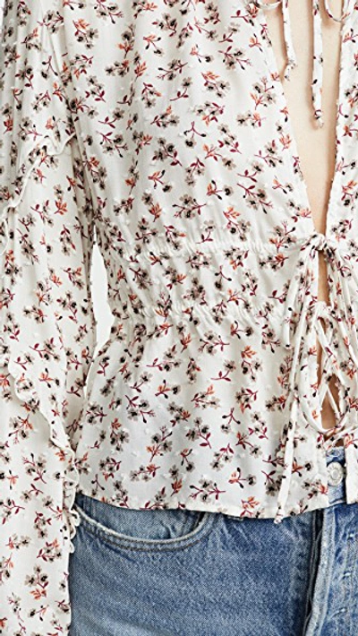 Shop Blue Life Maisha Top In Ditsy Floral Blossom Ivory