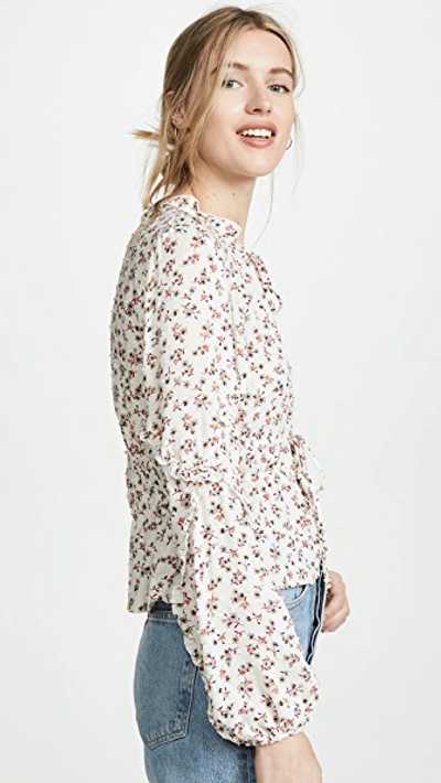 Shop Blue Life Maisha Top In Ditsy Floral Blossom Ivory