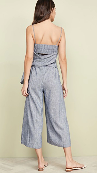 Shop Club Monaco Dalennah Jumpsuit In Aquamarine/white Multi