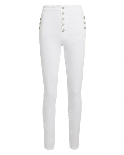 Shop J Brand Natasha Sky High Skinny Jeans In White