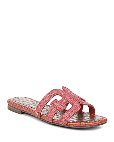 Shop Sam Edelman Women's Beckie Woven Slide Sandals In Havana Coral Raffia