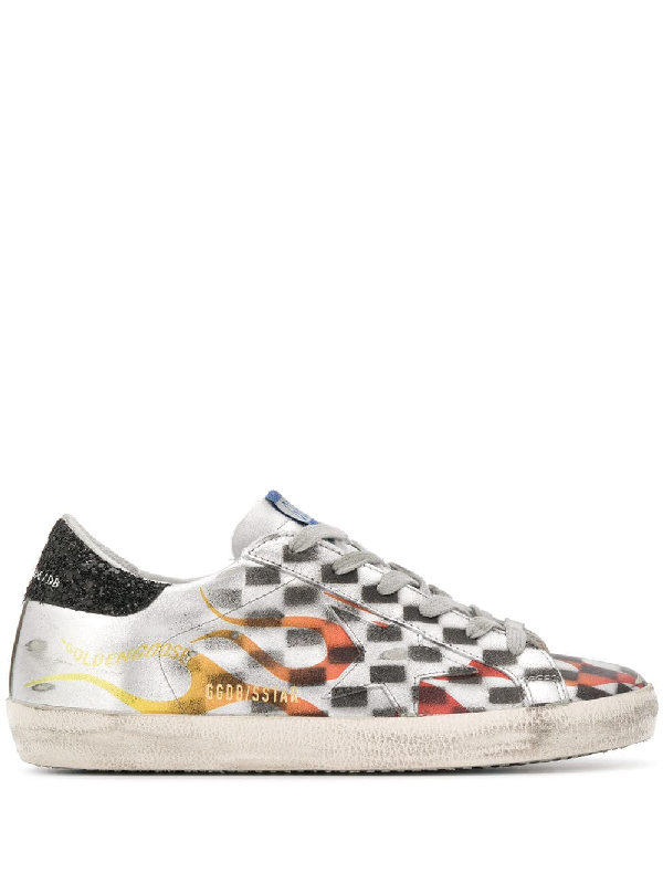 golden goose checkered sneakers