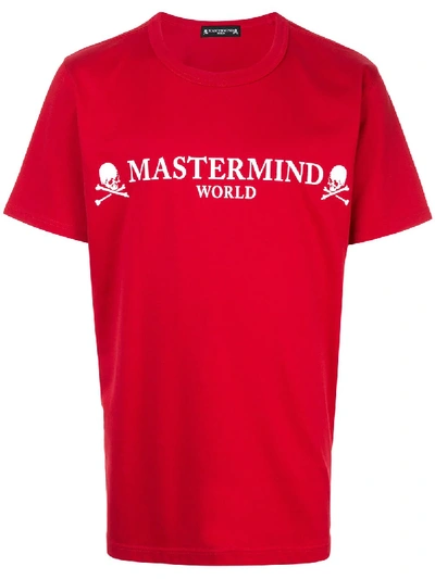 Shop Mastermind Japan Mastermind World Logo Print T-shirt - Red