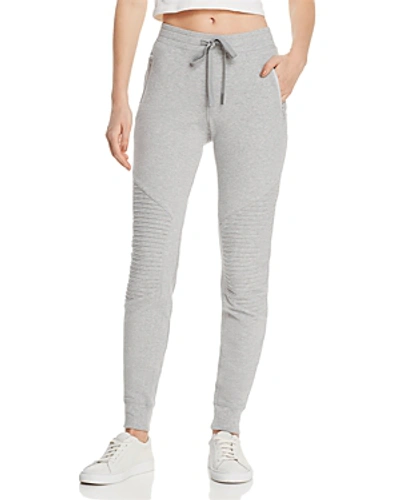 Shop Alo Yoga Moto Sweatpants In Dove Grey