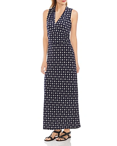 Shop Vince Camuto Sleeveless Printed Maxi Dress In Classic Navy