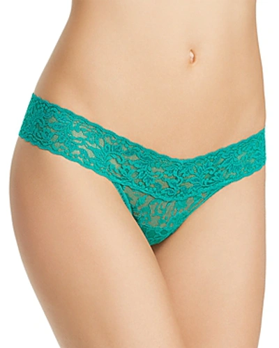 Shop Hanky Panky Low-rise Thong In Malachite