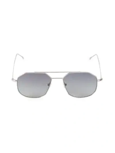 Shop Illesteva 53mm Montevideo Aviator Sunglasses In Silver