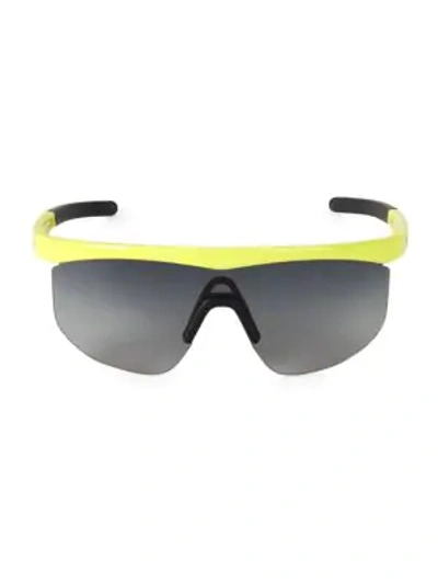 Shop Illesteva 135mm Managua Full Shield Sunglasses In Neon Yellow