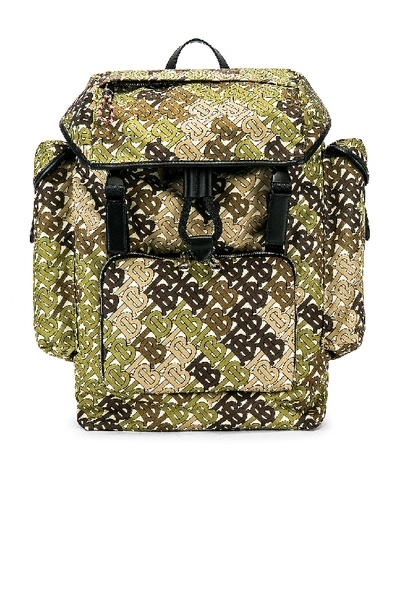 Shop Burberry Ranger Monogram Camo Backpack In Khaki Green