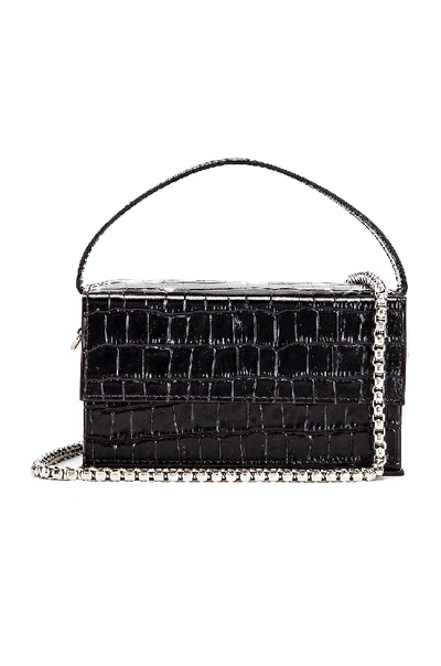 Shop L'afshar Small Ida In Black With Silver Link