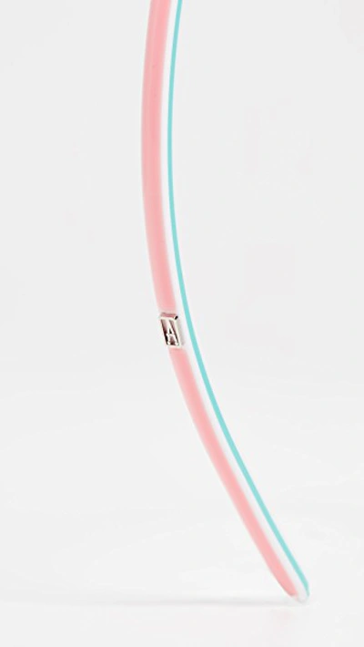 Shop Alexandre De Paris Thin Stripe Headband In Rose