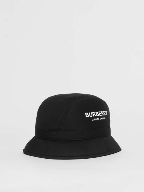Print Neoprene Bucket Hat In Black 