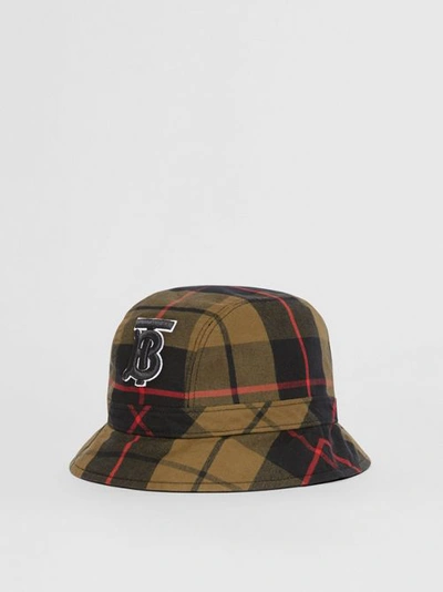 Shop Burberry Reversible Monogram Motif Bucket Hat In Military Olive