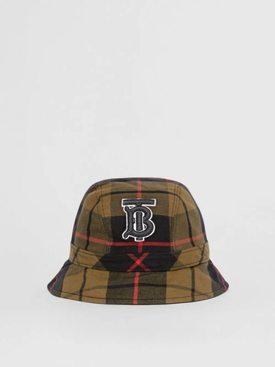Shop Burberry Reversible Monogram Motif Bucket Hat In Military Olive