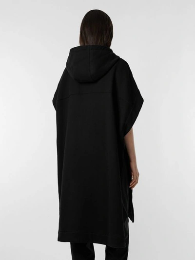 Shop Burberry Monogram Motif Cotton Oversized Hooded Poncho In Black