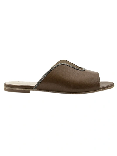 Shop Fabiana Filippi Cut-out Sandals In Brown