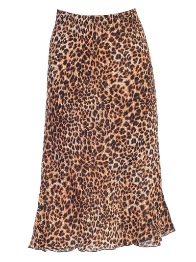 Shop Nanushka Leopard Print Midi Skirt In Ocelot