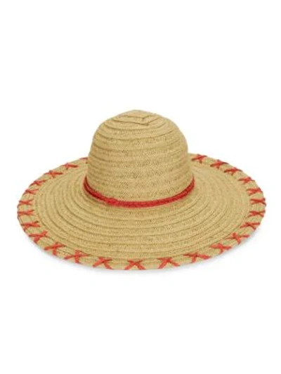 Shop Calvin Klein Whipstitch Sun Hat In Natural