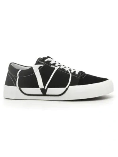 Shop Valentino Garavani V Logo Sneakers In Black