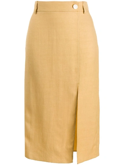 Shop Aeron Áeron Reyna Pencil Midi Skirt - Yellow