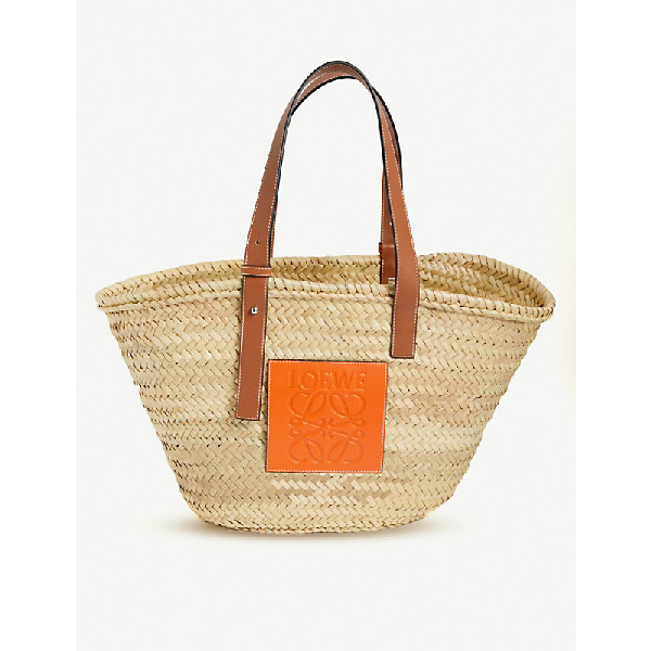 loewe woven raffia tote