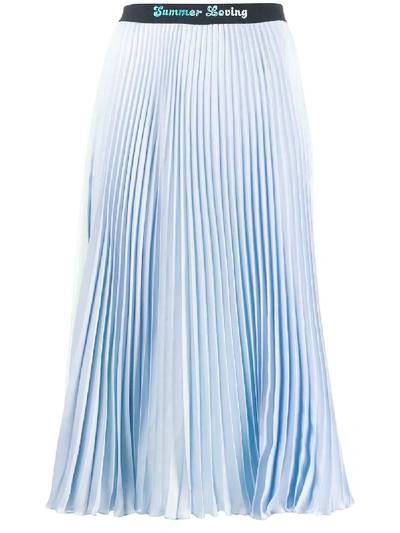 Shop Pinko Pleated Midi Skirt - Farfetch In Es2 Azurro Verd
