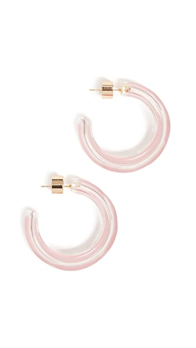 Shop Alison Lou Small Jelly Hoops In Dusty Rose