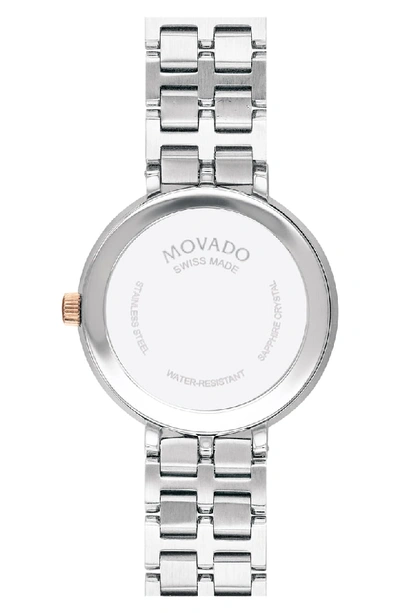 Shop Movado Kora Bracelet Watch, 28mm In Carnation Gld/ Wht Mop/ Silver