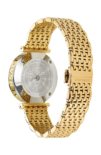 Shop Versace V Twist Bracelet Watch, 36mm In Gold/ Black/ Gold
