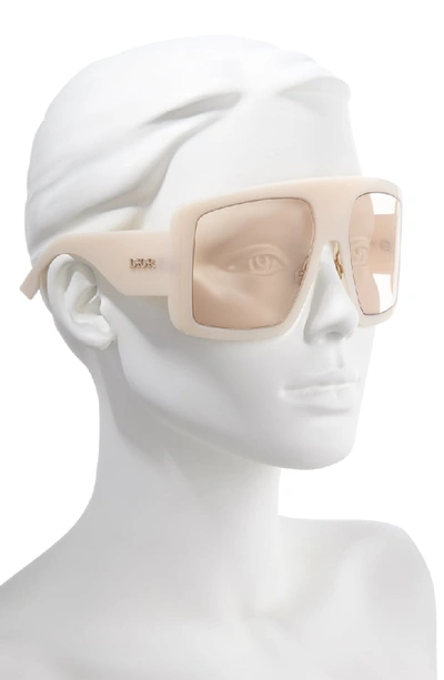 Shop Dior Solight1s 60mm Shield Sunglasses In Ivory/ Peach